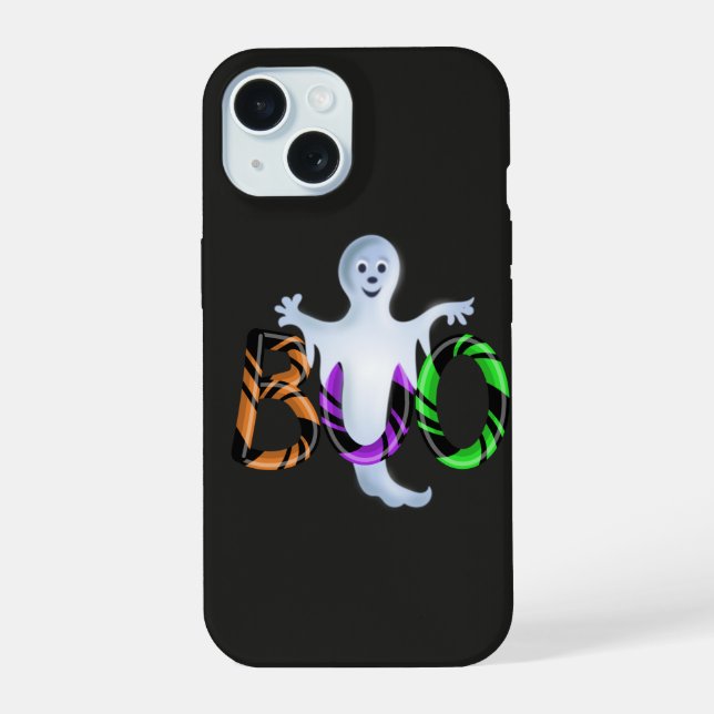 Coque iPhone 15 Halloween 3D Candy fantôme (Verso)
