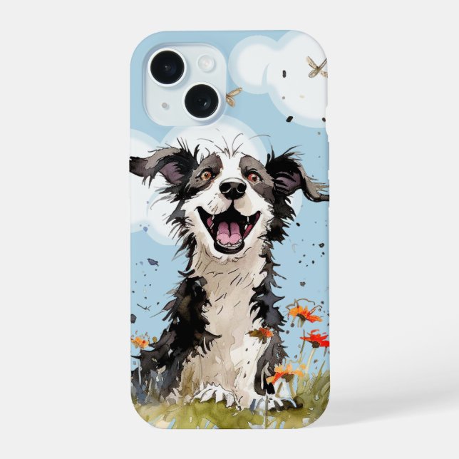 Coque iPhone 15 Happy Pup (Verso)