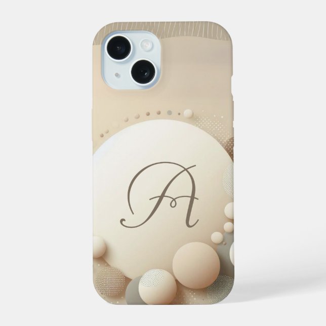 Coque iPhone 15 Harmonie de sphère monogrammée (Verso)