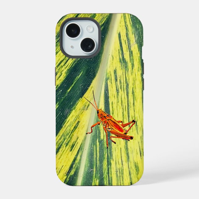 Coque iPhone 15 Harmonie verte et jaune (Verso)
