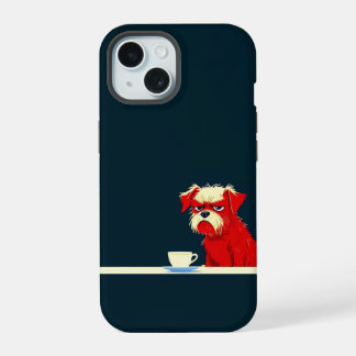 Coque iPhone 15 Heure de café de chien grumpy - Cas de téléphone m