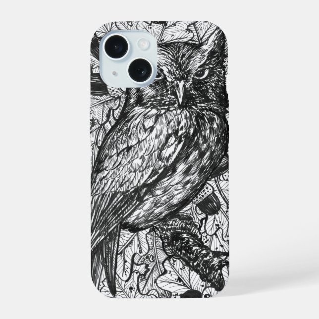Coque iPhone 15 Hibou (Verso)