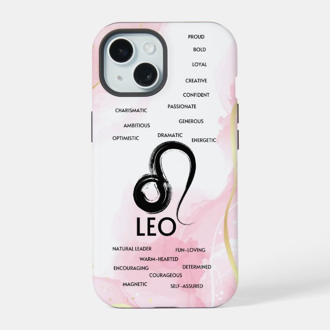 Coque iPhone 15 Hioscope Leo Zodiac Traits Filles (Verso)