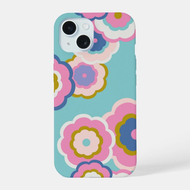 Coque iPhone 15 Hippie Flora (Verso)