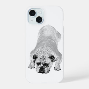 Coque iPhone 15 Humeur hivernale apaisante de Bouledogue