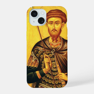 Coque iPhone 15 icône orthodoxe de saint Théodore Tiron