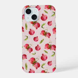 Coque iPhone 15 Illustration botanique de grenade dessinée à la ma