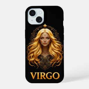 Coque iPhone 15 Illustration élégante de la Vierge du zodiaque ave