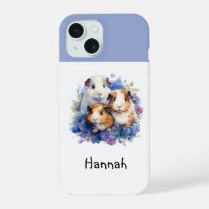 Coque iPhone 15 Image de cochons d'Inde Aquarelle Mignons Jolis