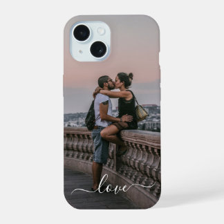 Coque iPhone 15 Image personnalisée Texte de la citation simple d'