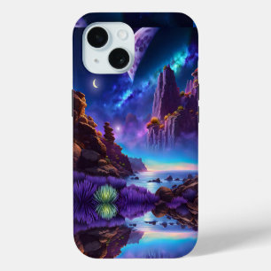 Coque iPhone 15 Imaginaire paysage de lavande