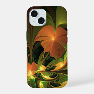 Coque iPhone 15 Imaginaire Plante Abstrait rouille verte Brown fra