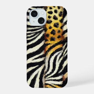Coque iPhone 15 Impression Animaux Sauvages Mixte Peinture Abstrai