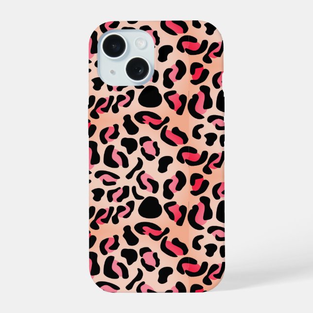Coque iPhone 15 Impression d'animal de motif léopard moderne (Verso)