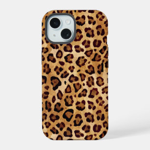 Coque iPhone 15 Impression léopard texture rustique