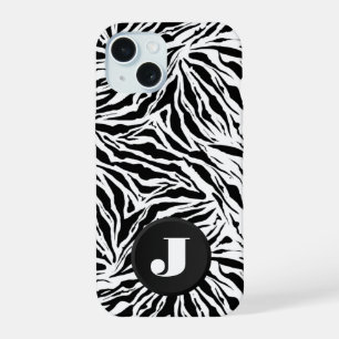 Coque iPhone 15 Impression zèbre monographique