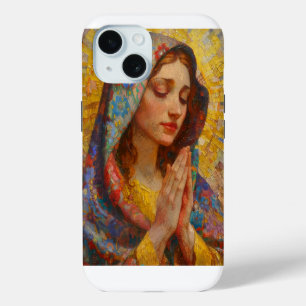 Coque iPhone 15 Impressionnisme de la prière de la Sainte Marie