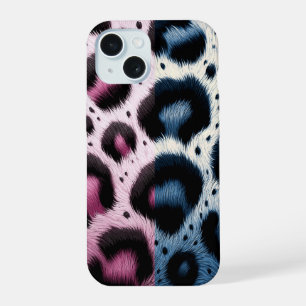 Coque iPhone 15 Imprimé animal à taches de fourrure de léopard ros