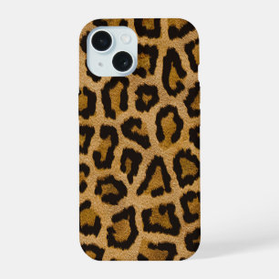 Coque iPhone 15 Imprimé animalier léopard marron jaune noir