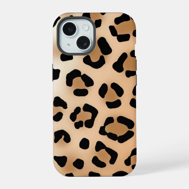 Coque iPhone 15 Imprimé léopard iPhone 15 (Verso)