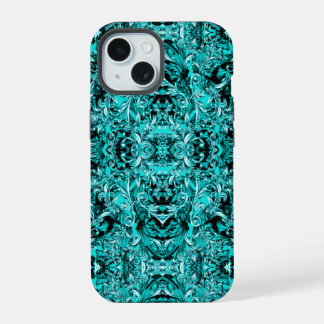 COQUE iPhone 15 IMPRIMER BAROQUE ITALIEN VERT DE MER