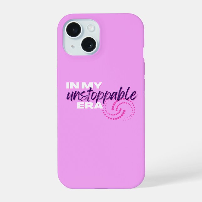 Coque iPhone 15 Inarrêtable, Dans mon époque imparable, Preppy, ro (Verso)