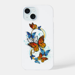 Coque iPhone 15 Infini de papillons monarques