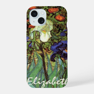 Coque iPhone 15 Iris de Vincent van Gogh, Art du jardin vintage