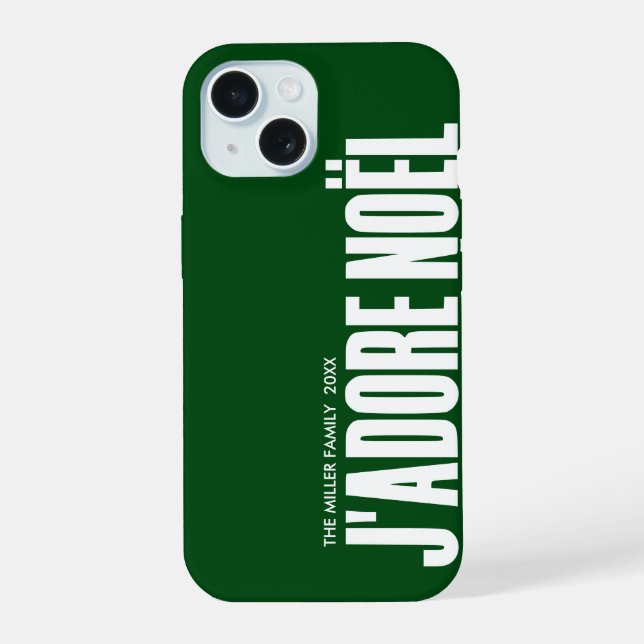 Coque iPhone 15 J'adore Noël! (Verso)
