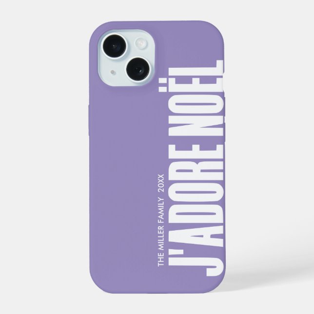 Coque iPhone 15 J'adore Noël! (Verso)