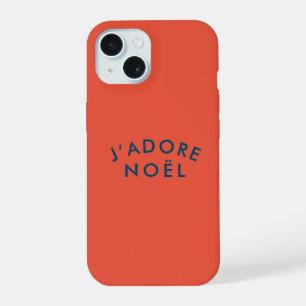 Coque iPhone 15 J'adore Noel | Modern Love Christmas Rouge et Mari