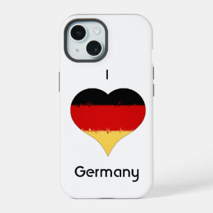 Coque iPhone 15 J'aime Allemagne Drapeau allemand