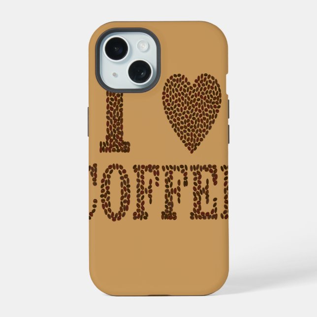 Coque iPhone 15 J'aime le café (Verso)