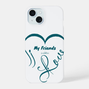 Coque iPhone 15 J'aime mes amis - Câlins