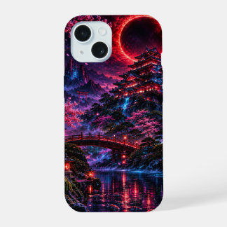 Coque iPhone 15 Japanese Cyberpunk Castle Poster