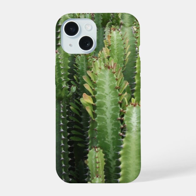 Coque iPhone 15 Jardin de cactus (Verso)