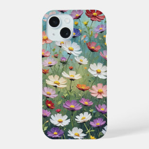 Coque iPhone 15 Jardin de Cosmos Abstrait