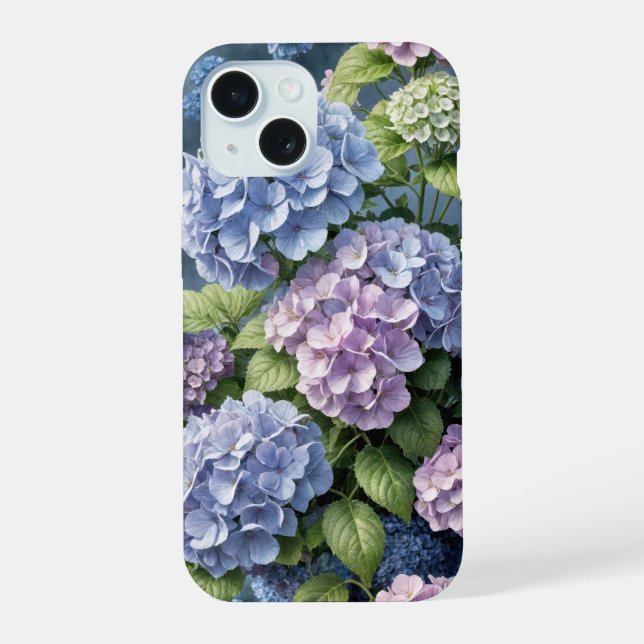 Coque iPhone 15 Jardin d'été Hydrangea (Verso)