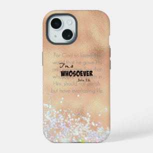 Coque iPhone 15 Je suis un verset biblique Whosoever Jean 3.16