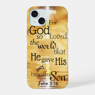 Coque iPhone 15 Jean 3 16 Dieu aima le monde Verset biblique