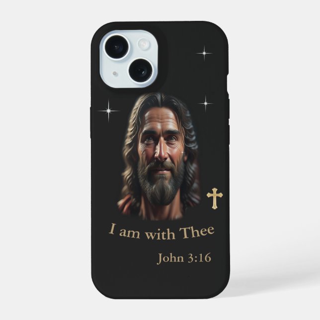 Coque iPhone 15 Jésus est avec toi (Verso)