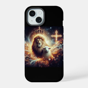 Coque iPhone 15 Jésus est le Lion et l'Agneau
