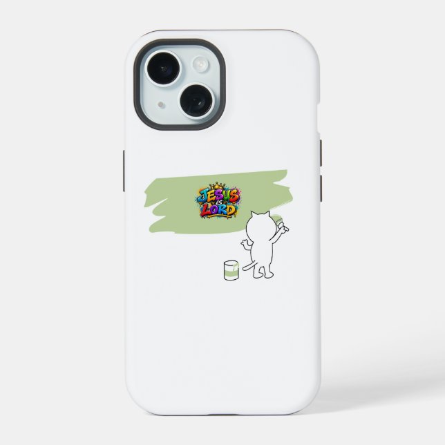 Coque iPhone 15 Jésus est Seigneur (Verso)