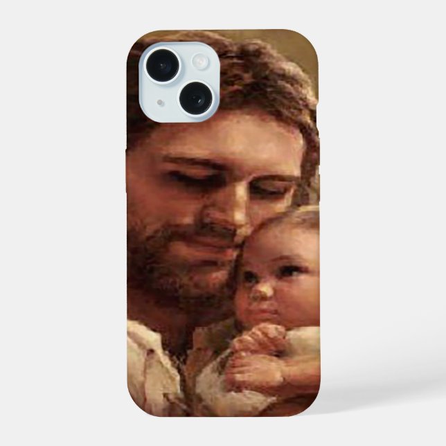 Coque iPhone 15 Jésus et enfant (Verso)