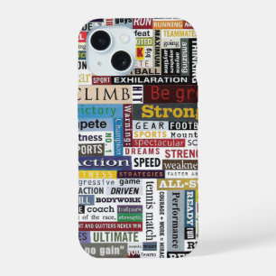 Coque iPhone 15 Jeu de sport Football Basket-ball Course Motivatio