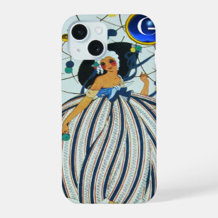 Coque iPhone 15 Jeune fille fantaisiste Beauté Mode Monogramme ble