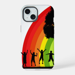 Coque iPhone 15 Joie arc-en-ciel