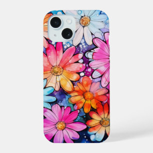 Coque iPhone 15 Joli Art Floral Vintage Coloré