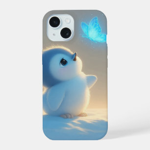 Coque iPhone 15 Joli bébé oiseau bleu avec papillon magique