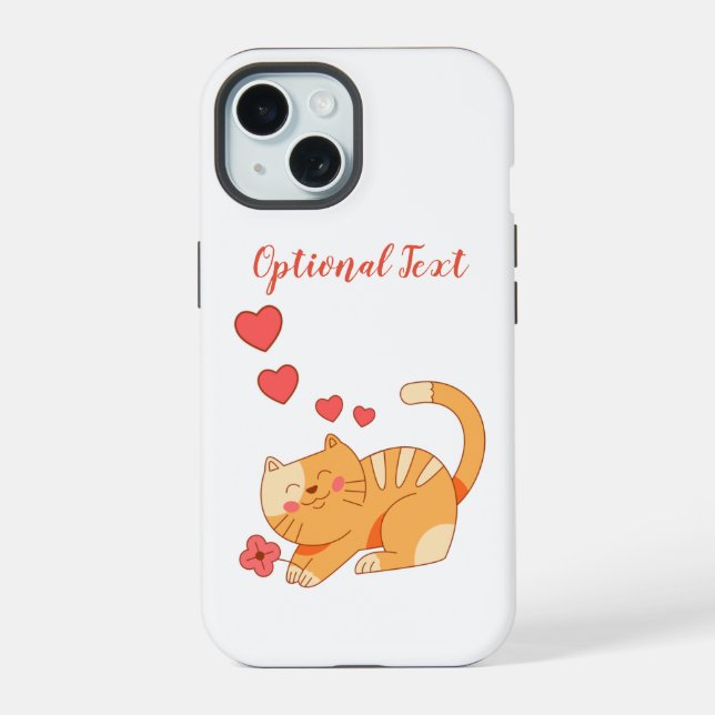 Coque iPhone 15 Joli chaton orange tabby affectueux  (Verso)